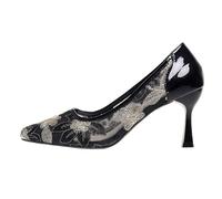 Escarpins élégants pour femme, chaussures traditionnelles, chaussures à talons larges, chaussures de mariage, chaussures de soirée pour mariages et fêtes, Noir , 38 EU