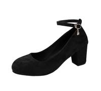 Escarpins élégants pour femme - Escarpins à lanières - Sandales avec sangle de cheville en croix - Talon bloc fermé - Escarpins à paillettes - Parfait pour les mariages et les fêtes, 02 noir., 36 EU