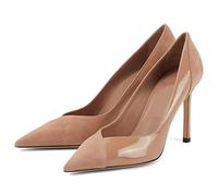 Escarpins élégants pour Femmes, Couleur Nude, Bouts Pointus, Talons Aiguilles de 10 cm - pour Mariages, Travail au Bureau et Occasions Formelles,Nude,36 EU