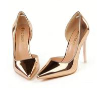 Escarpins Femme à Bouts Pointus et à 10.5 cm Élégant Talons Hauts à Paillettes XH745 Orange 36