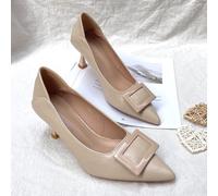 Escarpins Femme Abricot Élégant Unicolore À Talon Haut Avec Géométrique Décoratif Pyramide Talon CN35,CN36,CN37,CN38,CN39,CN40,CN41,CN42,CN43UnicolorePolyuréthane