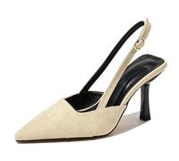 Escarpins Femme Bout Pointu Slingback Talon Fin Boucle | Bride cheville boucle,bout pointu,talon 8cm,aspect velours,plusieurs couleurs,bureau soirée
