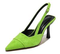 Escarpins Femme Bout Pointu Slingback Talon Fin Boucle | Bride cheville boucle,bout pointu,talon 8cm,aspect velours,plusieurs couleurs,bureau soirée