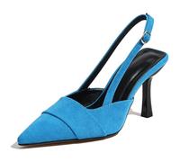 Escarpins Femme Bout Pointu Slingback Talon Fin Boucle | Bride cheville boucle,bout pointu,talon 8cm,aspect velours,plusieurs couleurs,bureau soirée