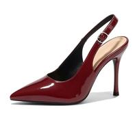 Escarpins Femme Bout Pointu Slingback Vernis Talon Aiguille | Talon 10.5cm dessus brillant boucle réglable dos ouvert couleurs variées usage quotidien
