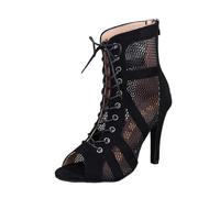 Escarpins Femme Chaussures de Danse Latine Heels Bootie Sandales à Talons Hauts Escarpins De Élégantes Souple Sandales à Lacets avec Bouche Pompes Habillées Escarpin Femme Talon de 7CM Haut