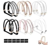 Escarpins Femme Petit Talon Élégants avec Brides Brillantes - 6 Styles Différents, Chaussures de Soirée Confortables et Antidérapantes, Taille Ajustable, Couleur Argentée, Idéales Mariage Fê