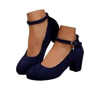 Escarpins Femme Petit Talon Été Ballerines Cuir Heels Dance Shoes Chic Et Elegant Confort Bleu Marine Chaussures Orthopediques Pieds Larges Sandales Mary Janes 36
