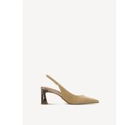 Tamaris Escarpin à bride arrière pour femme talon bloc cuir beige 39 EU