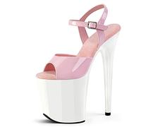 Escarpins Femmes Plateau Ouvert Hauts Talons Femmes Sandales à Talon Haut Aiguille Sexy Plateformes,Pink1,43 EU/12 US