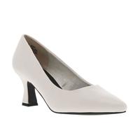 Escarpins - Marque inconnue - Talon décroché moyen - Simili cuir uni - Blanc cassé - Femme 36