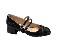 Escarpins Mary Jane en cuir pour femme - Avec talon bloc - Classiques - Élégantes - Confortables - Douces - Chaussures d'affaires - Légères - Vintage - À enfiler - Pour le bureau, la vie quotidienne