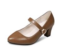 Escarpins Mode Femme, Chaussures Talons Carrés, Bout Fermé, Brides À Boucle, Parfaits pour Les Sorties Et Festivals, Souliers Décontractés