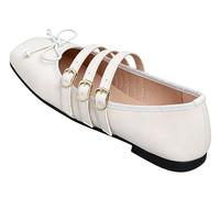 Escarpins Plats Femme À Nœud Style Crocodile Serpent Élégant Gothique Bout Carré Boucle Ou Slip-on Type Mary Jane pour Jean Habillé Lolita Bureau Rendez-Vous Mariages Voyage Quotidien