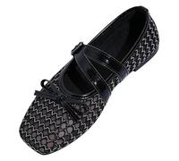 Escarpins Plats Femme À Nœud Style Crocodile Serpent Élégant Gothique Bout Carré Boucle Ou Slip-on Type Mary Jane pour Jean Habillé Lolita Bureau Rendez-Vous Mariages Voyage Quotidien