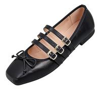 Escarpins Plats Femme À Nœud Style Crocodile Serpent Élégant Gothique Bout Carré Boucle Ou Slip-on Type Mary Jane pour Jean Habillé Lolita Bureau Rendez-Vous Mariages Voyage Quotidien