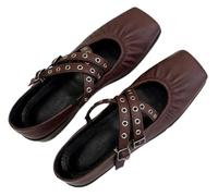 Escarpins Plats Femme À Nœud Style Crocodile Serpent Élégant Gothique Bout Carré Boucle Ou Slip-on Type Mary Jane pour Jean Habillé Lolita Bureau Rendez-Vous Mariages Voyage Quotidien