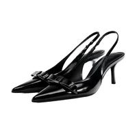 Escarpins pointus sexy à bout pointu et à talon haut, style nu-pieds, for le bureau, les déplacements, décontractés et confortables, for les occasions formelles, adaptés à divers endroits.(Black_39)