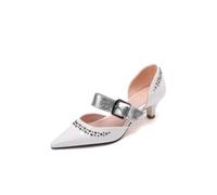 Escarpins sandales femme Pointues Clouées et perlées talon haut Bretelles à imprimé serpent Boucle Talons aiguilles Bout fermé Stiletto Chaussures d'été Pour soirée, travail, rendez-vous galant 1.57IN