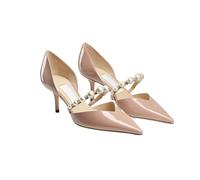 Escarpins Sandales Femme Pointues Perles Bretelles Talon Haut Bout fermé Talon Aiguille Sandales à Enfiler Chaussures d'été pour Une soirée, Un Mariage ou Un dîner(Pink 8cm,39 EU)
