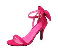 Escarpins Sandales pour femme avec talon, couleur unie Stiletto Talons hauts Sandales avec papillon Chaussures élégantes Sangle de cheville Boucle Chaussures de soirée Bout ouvert Escarpins à lanières