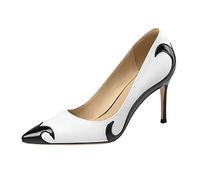 Escarpins sexy à bout pointu pour femme - En cuir - Pour robe de mariée - Chaussures à talons hauts - Pour soirée - Vous pouvez changer le talon, Noir , 39 EU