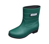 Escarpins Sexy Noir Women's Rain Boots Water Shoes Top Rubber Shoes Casual and Fashionable All Outdoor Work Fishing Car Washing Kitchen Non Slip Overshoes Rain Boots Chaussures Soft (Green, 37)
