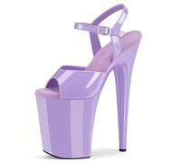 Escarpins Sexy Ultra Talon Aiguille Plateforme Sandales Lacets Bout Ouvert pour High Heels, Pole Dance, Striptease, SoiréE Haut Shoes 7.87in(Purple,42 EU)