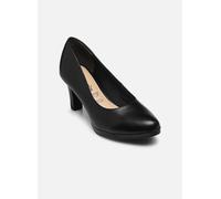 Escarpin Tamaris pour femme en cuir noir - Talon 7cm et plateau 1cm 40