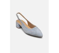 Tamaris Escarpin à bride arrière pour femme à talon bloc en cuir bleu 41 EU