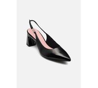 Tamaris Escarpin à bride arrière pour femme – Talon bloc cuir noir 38 EU