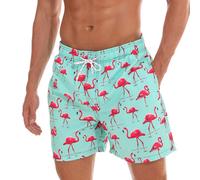 Escatch-Maillot De Bain En Polyester Pour Homme,Bermuda Respirant,Doublure En Maille,Séchage Rapide,Planche,Salle De Sport,Plage,Mode Estivale,Marque-Xxxl-Vert Flamingo