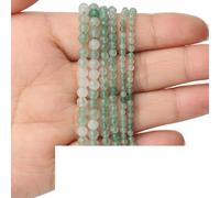 ESCATIC Perles de jade vert pierre naturelle ronde entretoise lâche perles irrégulières pour la fabrication de bijoux bracelets à breloques bricolage accessoires-type16-3mm