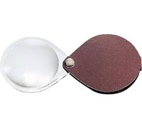 Eschenbach 1740130 Loupe pliante en cuir Grossissement: 6 x Lentille: (Ø) 30 mm rouge