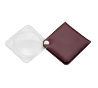 Eschenbach Loupe Optique Classique avec grossissement 3,5X et diamètre de la lentille de 60 mm - avec étui en Cuir carré Rouge Carmin