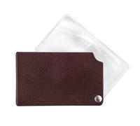 Eschenbach VisoPOCKET Loupe de Poche Optique avec grossissement 2,5X au Format Carte de crédit avec étui en Cuir (Rouge)