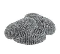 escleano | Éponge ovale XL en acier inoxydable, grattoir à casserole, tampon de nettoyage 13 x 11 x 4 cm - 100 % acier inoxydable (3 pièces)