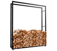 Esclusivo portalegna KERI V2 in metallo nero,25x150x175 cm