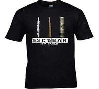 Escobar by Pablo T-T-Shirts à Manches Courtes Narcos Inspired Drug Lord Tee Cartel Mens(Medium)