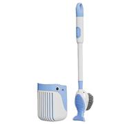Escobilla de Inodoro Con Base - Cepillo Largo, Dispensador Recargable Integrado | Herramienta Práctica de Limpieza Con Montaje en Pared, Ideal Para WC, Servicios, Baños Contemporáneos