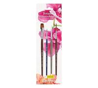 ESCODA Aquarelle Botanical Watercolour Set 4 pinceaux Taille 1/2", 2,8,4, Synthétique, Synthétique-Naturel | Plat, Rond en pointe, Filetage