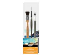 Escoda | Aquarelle | Set d'artiste Marie Boudon | Taille 9,10,14 | 3 pinceaux | Toray synthétique blanc + Tendo | Mottler + Angulaire + Pointe ronde