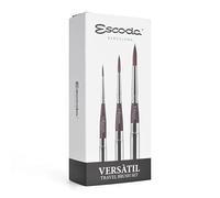 ESCODA Set 3 Pinceaux Aquarelle - Versatil Set Voyage Professionnel Fibres Synthétiques Fabriqué à la Main à Barcelone