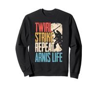 Escrima Arnis Arts Martiaux Twirl Strike Repeat Arnis Life Sweatshirt