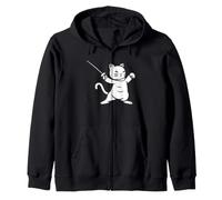 Escrime Sport de Combat épée Minimaliste Chat Escrime Sweat à Capuche