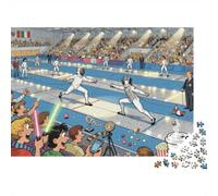 Escrime Stade Public Puzzle, 1000 Pièces Jeu D'intérieur Adulte | 52x38cm Carton, Exercice Mental, Découpe Précise, Amateurs D'art, Réduction Du Stress