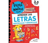 Escuela de Monstruos. Cuaderno de actividades - Aprende a escribir las LETRAS mayúsculas y minúsculas: Cuaderno de caligrafía para niños de 3 a 5 años