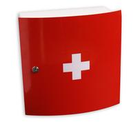 Esculape Armoire à pharmacie Design vide ,1 porte en métal rouge et blanche