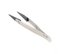 ESD-00 Pince à épiler de précision antistatique avec têtes incurvées et droites remplaçables pour réparation industrielle de circuits imprimés, téléphones portables, horloges et entretien de bijoux