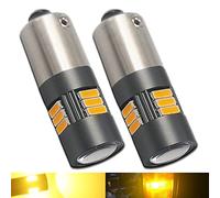 Eseastar BAY9S Lot de 2 ampoules LED H21W Ambre haute puissance 4000 lm extrêmement lumineuses avec Canbus sans erreur pour clignotant de secours